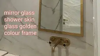golden colour mirror frame Golden class shower skin glass