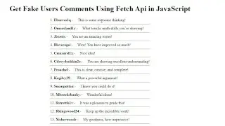 Javascript Project 10 | Get Fake Comments using Fetch api javascript | Dummy Json Data in Javascript