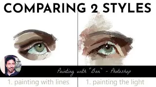 Digital Painting in Two Distinct Styles: A Comparison
