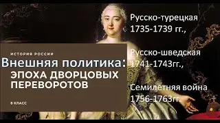 Войны в эпоху дворцовых переворотов, разбор  карт ЕГЭ по истории: 1735-1739, 1741-1743, 1756-1763.