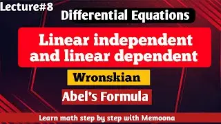 Linear dependent and linear independent differential equationl linearly dependent wronskian
