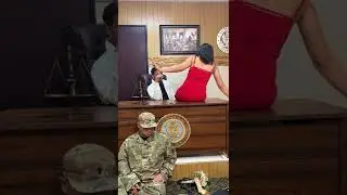 Military husband comes home to his wife cheating with the judge! 