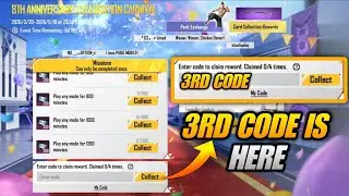 🔴8TH ANNIVERSARY 3RD CODE IS HERE IN PUBG MOBILE | 3RD REDEEM CODE 8TH ANNIVERSARY CELEBRATION EVENT