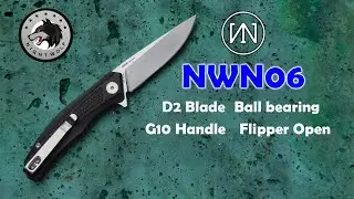 NIGHTWOLF N06 มีดหลักร้อยแนว EDC Compact งานดี สวยมาก คมจัด ใบ D2, ฺBall bearing, ประกับ G10