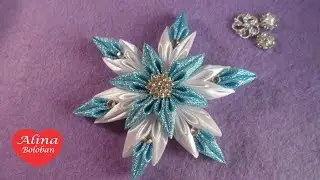 D.I.Y Christmas Snowflake Kanzashi on Universal Mount