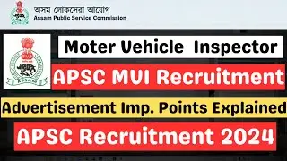 APSC MVI Recruitment 2024 | APSC Motor Vehicle Inspector Recruitment