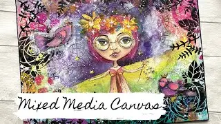 Mixed Media Canvas with Marlene's World 🦋💕