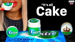 ASMR Eating Cake Wringleys Extra Spearmint Gum, Edible Gum Tub, Cake Art, Eating Sounds Mukbang 먹방