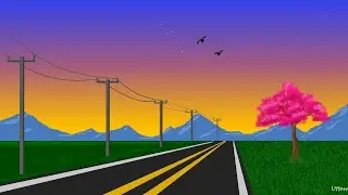 Highway scenery drawing || How to draw in ms paint || ms paint amazing drawing | scenery drawing