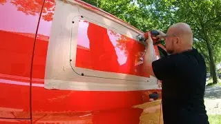 Schiebefenster Einbau im Camper / Beifahrerseite in Schiebetür DIY Ford Custom Kasten kein Nugget ;)