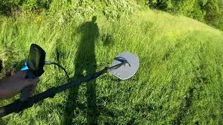 Garrett Axiom metal detector PI depth  test with 13" coil mono /25 cents silver /Depth 22"/