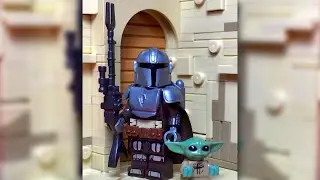 Lego Mando & Grogu MOC // Minifigure Habitat Monday Ep. 3 #short
