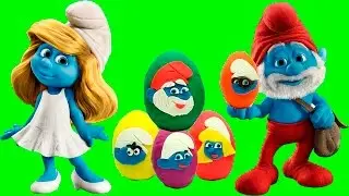 Игрушки Киндер Сюрприз Открываем Плей До яйца Смурфики