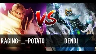 Invoker Raging -_-Potato Vs Dendi Zeus - Epic Dota 2 Battle