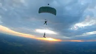 Skydive. Шутим на счет отцепки и тут же отцепляемся. Капля.