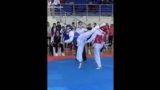 Russian girl taekwondo sparring