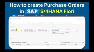 How to create Purchase Orders in SAP S/4HANA Fiori (F0842A)