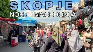 Walking in Skopje, Capital city of North Macedonia | 4K HDR Walking Tour