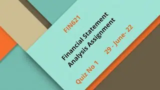 FIN621 Financial Statement Analysis Assignment No 1
