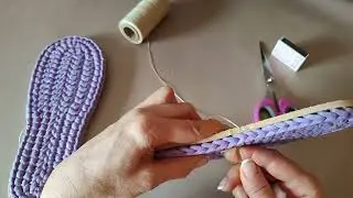How to sew soles on slippers made of knitted yarn? Microporous rubber