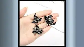 Witchy Cats Enamel Pins Moon Stars Black Cats Witch Hats at NicheNoire