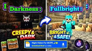 ✨MCPE Night Vision 😱 Dark Caves FULL BRIGHT! Texture Pack 🔥 (1.21/1.26) | Night Vision For MCPE.