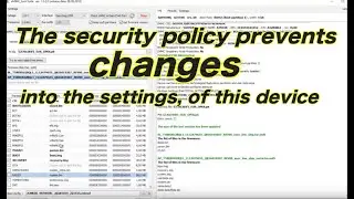 The security policy prevents changes, into the  settings, of this device