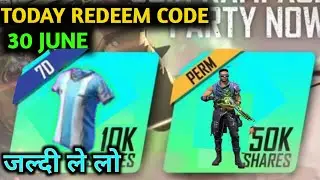Free Fire Redeem Code Today || Instagram Sharing Milestone Code || Free Fire 30 June Redeem Code