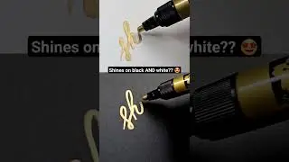 🤩 Fave gold pen! ✨️ #lettering #calligraphy #justforfun #artsupplies #metallic #paintpens #shorts