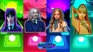 Wednesday Addams VS Emma Myers Enid Sinclair  VS M3gan Megan  VS Lisa Money  | Tiles Hop EDM Rush
