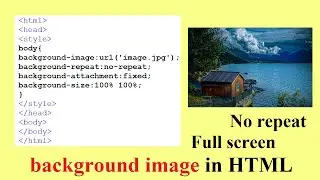No repeat full screen background image in html  | How to add full screen background image