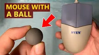 Retro Computer Mouse with BALL. Inside the Mechanical Mouse