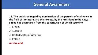 General Awareness || Current Affairs|| SSC CGL 2024 || PYQ || CHSL, MTS || GS/GK || Static GK ||