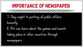 20 Lines On Newspaper || Essay On Newspaper In English writing 