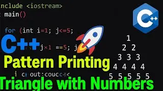 C++ Triangle Number Pattern Program | Pyramid Pattern Printing Tutorial for Beginners