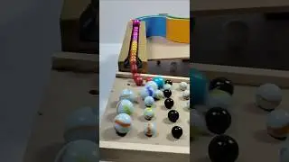 Marble Run Race ASMR - Wooden Wave Course Colorful Marbles #121 #marblerunrace #marblerunandmore