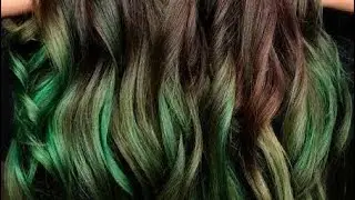 Golden green ombré look on black hairs