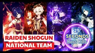 F2P C0 Raiden National Team Build and Showcase  @GenshinImpact  #genshinimpact #raidenshogun
