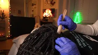 ASMR | Tingly Real Person Scalp-Picking and Scratching on Braids | 💤 Cozy Scalp Check (No Talking)