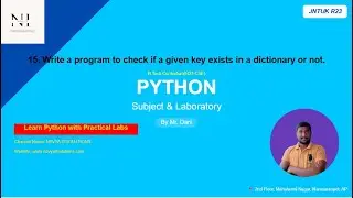 Python Program to Check if Key Exists in a Dictionary | JNTUK R23 CSE Lab | EXP15