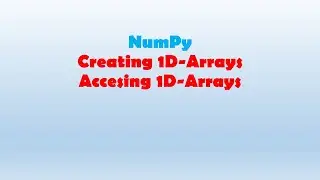 NumPy-1D- Array Creation