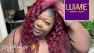 Am I too Dark for Colored Hair ? | LuvMe Hair  HeadBand Wig Review Deep Wave | Joy Amor