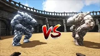Ice golem lvl 100 vs Chalk golem lvl 100 | ARK survival EVOLVED