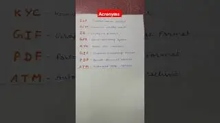 English Acronyms #studyextraordinary #english #education #language #abbriviation#acronyms #shorts