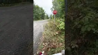 Atv ride exiting Miserable lake trail to Ritchie falls in Haliburton.