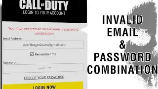 CALL OF DUTY MOBILE INVALID EMAIL and INVALID PASSWORD COMBINATION | COD MOBILE LOGIN ERROR | 