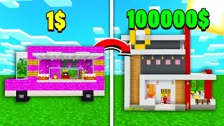 Minecraft but I Turned $1 RESTAURANT into $1,000,00 RESTAURANT! 😱