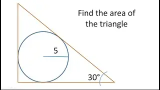 Triangle Area with radius and 30 degree angle