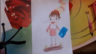 Буратино идет в школу/Как нарисовать Буратино
