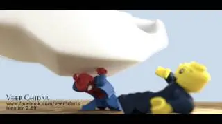 Spider-man car catch LEGO [Blender]